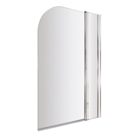 NSS2 Nuie Pacific Polished Chrome 790mm Round Hinged Bath Screen with Fixed Panel (1)