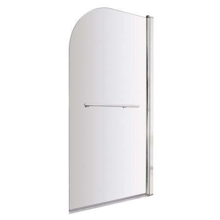 Nuie Pacific Polished Chrome 790mm Round Hinged Bath Screen with Towel Rail