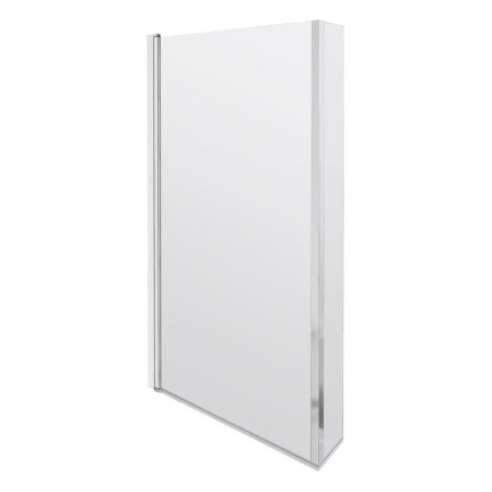 Nuie Pacific Polished Chrome L Shape Hinged Fixed Return Bath Screen