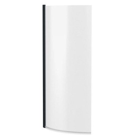 Nuie Pacific Satin Black Curved Hinged P Bath Screen