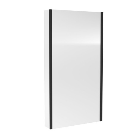Nuie Pacific Satin Black L Shaped Fixed Bath Screen with Fixed Return