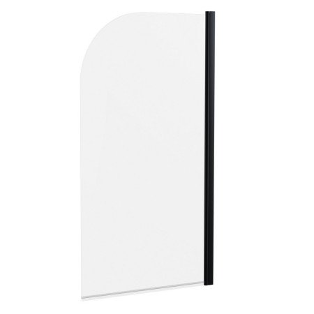 Nuie Pacific Satin Black Round Hinged Bath Screen