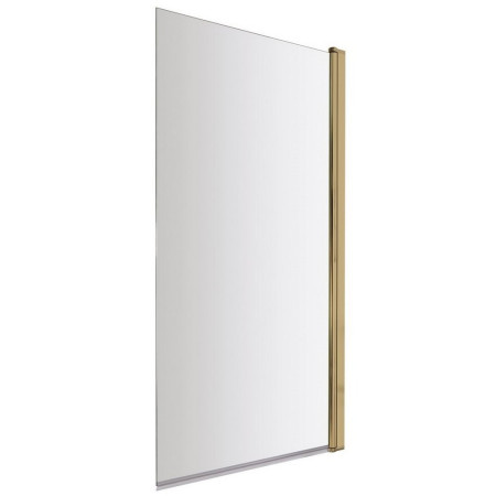NSSQ8 Nuie Pacific Square 6mm Frameless Brushed Brass Bath Screen (1)