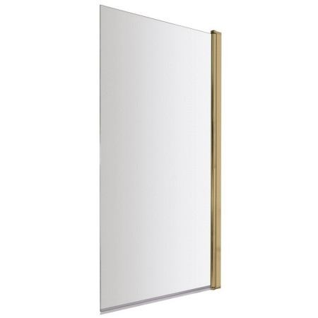 Nuie Pacific Square 6mm Frameless Brushed Brass Bath Screen