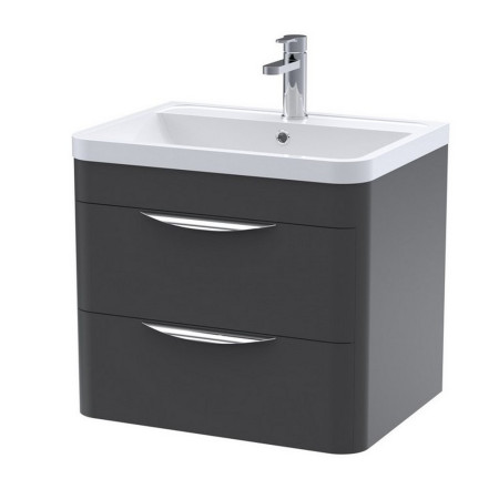 Nuie Parade 600mm Satin Anthracite Wall Hung Unit with Basin