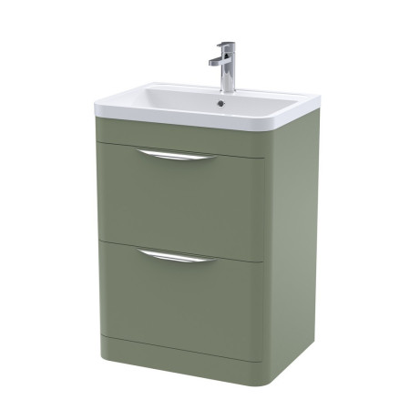 FPA801 Nuie Parade 600mm Satin Green Floor Standing Unit with Basin (1)