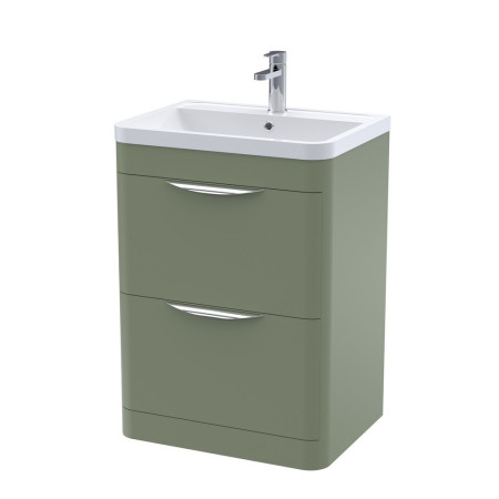 Nuie Parade 600mm Satin Green Floor Standing Unit with Basin