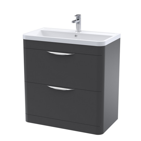 Nuie Parade 800mm Satin Anthracite Floor Standing Vanity Unit with Basin