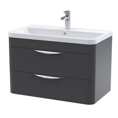 Nuie Parade 800mm Satin Anthracite Wall Hung Unit with Basin
