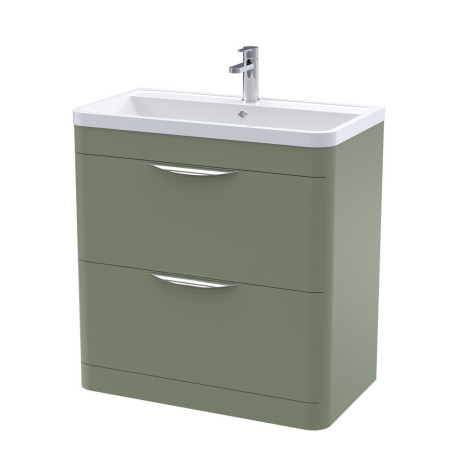 Nuie Parade 800mm Satin Green Floor Standing Vanity Unit with Basin