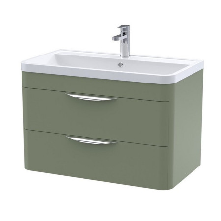 Nuie Parade 800mm Satin Green Wall Hung Unit with Basin