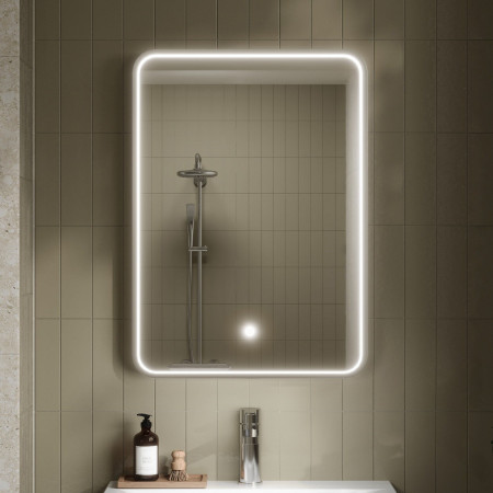 LQ733 Nuie Pictor 700 x 500mm Chrome Framed LED Mirror Lifestyle