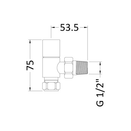 HT324 Nuie Pure Square Angled Radiator Valves Pair (2)