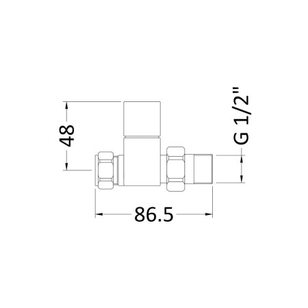 HT347 Nuie Pure Square Straight Radiator Valves Pair (2)