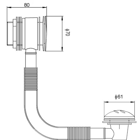EK321 Nuie Push Button Bath Waste with Overflow (2)