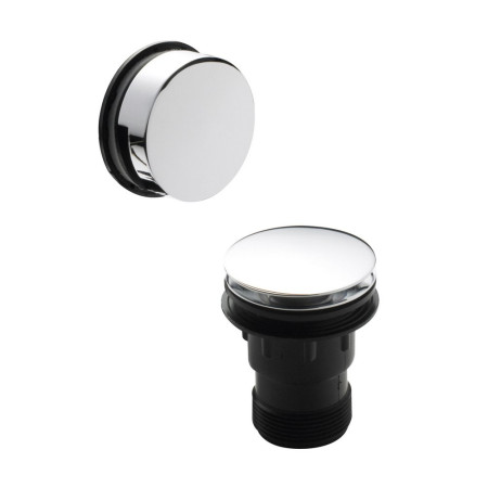 Nuie Push Button Chrome Bath Waste with Minimalist Overflow