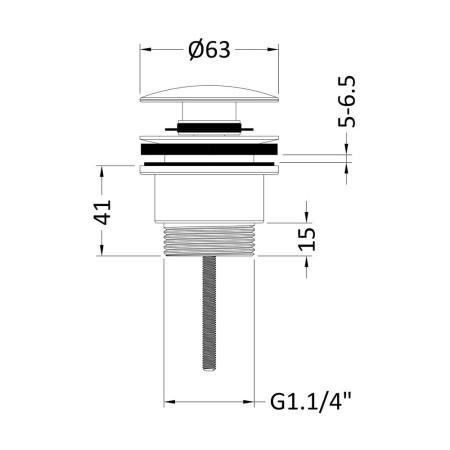 EK710 Nuie Push Button Universal Gun Metal Basin Waste (2)