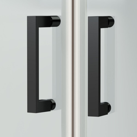 SMQU129BP-E6 Nuie Rene 1200 x 900mm Black Offset Quadrant Shower Enclosure Handles