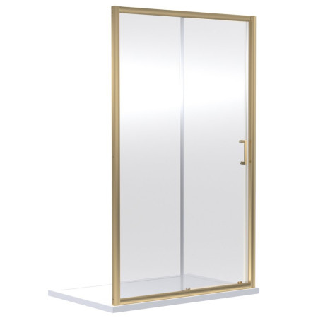 Nuie Rene 1200mm Single Sliding Shower Door in Brushed Brass