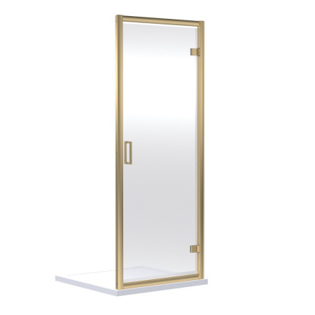 SQHD70BB Nuie Rene 700mm Hinged Shower Door in Brushed Brass (1)