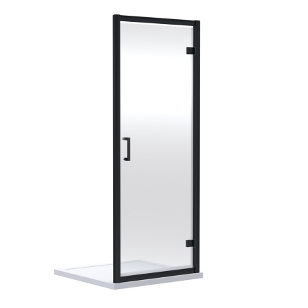 Nuie Rene 700mm Hinged Shower Door in Black