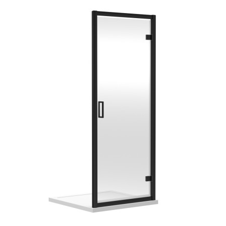 SQHD76BP Nuie Rene 760mm Hinged Shower Door in Satin Black