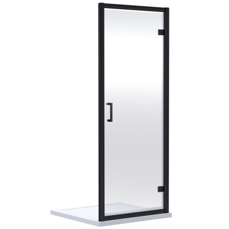 Nuie Rene 800mm Hinged Shower Door in Black