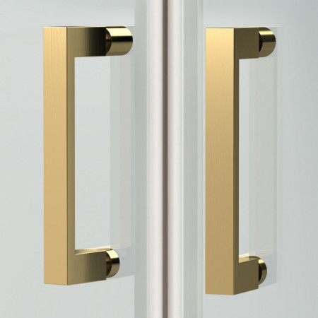 SMQU8BB-E6 Nuie Rene 800mm Quadrant Shower Enclosure in Brushed Brass Handles