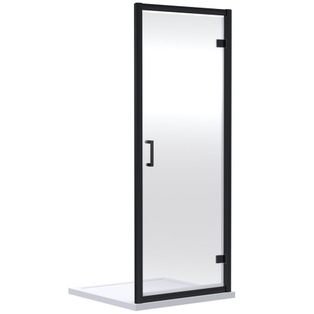 Nuie Rene 900mm Hinged Shower Door in Black