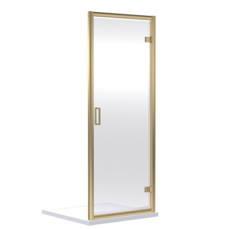 SQHD90BB Nuie Rene 900mm Hinged Shower Door in Brushed Brass (1)