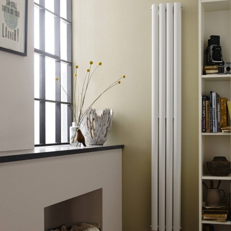 HRE007 Nuie Revive Compact Vertical Gloss White 1800 x 236mm Radiator Double Panel Lifestyle