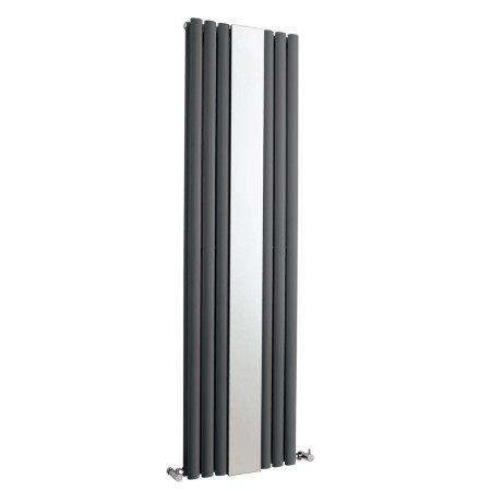 HLA79 Nuie Revive Vertical Anthracite 1800 x 499mm Radiator Double Panel With Mirror
