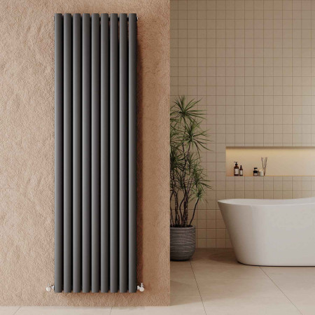 HLA81 Nuie Revive Vertical Anthracite 1800 x 528mm Radiator Double Panel Lifestyle