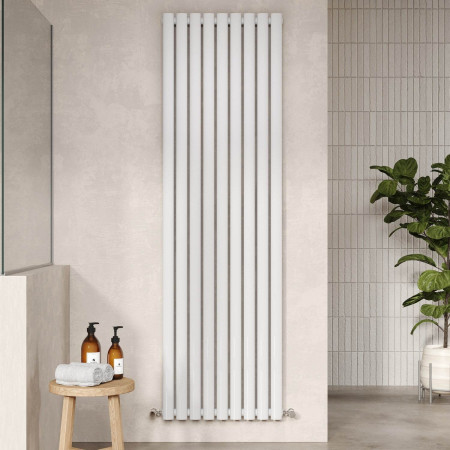 HL327 Nuie Revive Vertical Gloss White 1800 x 528mm Radiator Double Panel Lifestyle
