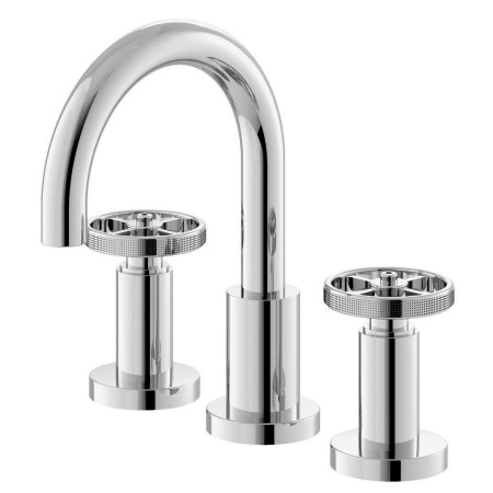 Nuie Revolution Chrome 3TH Basin Mixer with Waste