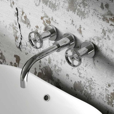 TIW317 Nuie Revolution Chrome Wall Mounted Basin Mixer Lifestyle