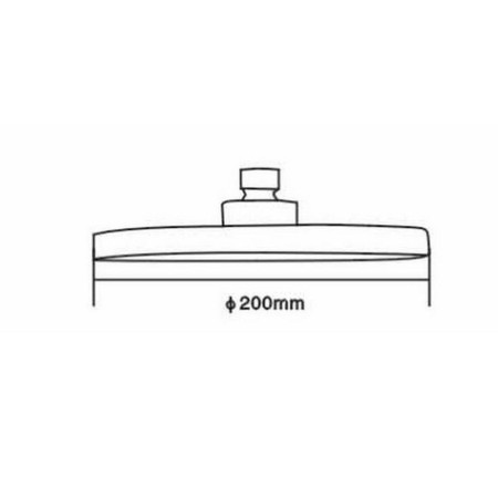 HEAD49 Nuie Round 200mm Fixed Shower Head in Chrome Line Drawing