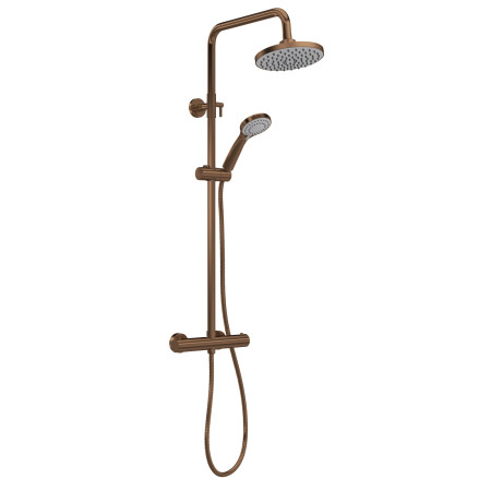 Nuie Round Brushed Bronze Thermostatic Bar Shower Valve and Kit