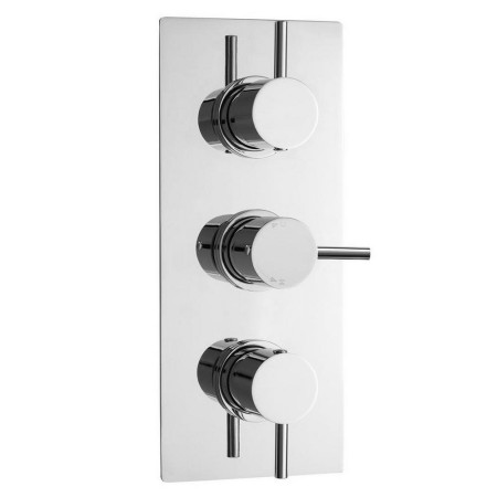 Nuie Round Chrome Triple Shower Valve with Diverter