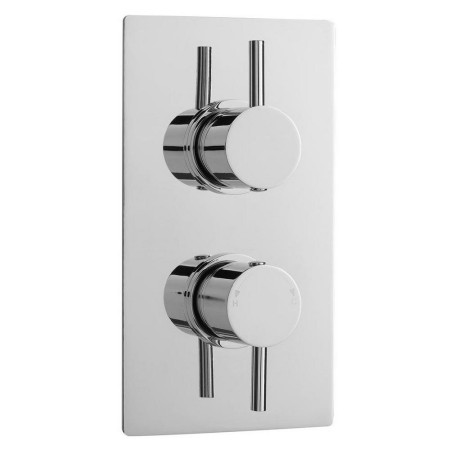 QUEV51 Nuie Round Chrome Twin Shower Valve with One Outlet (1)