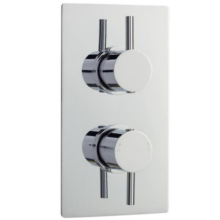 QUEV52 Nuie Round Chrome Twin Shower Valve with Two Outlets and Diverter (1)