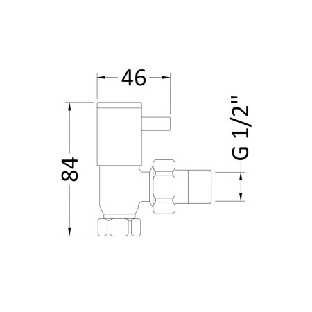 HT310 Nuie Rounded Minimalist Angled Radiator Valves Pack (2)