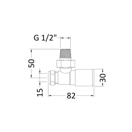 RV001 Nuie Rounded Modern Straight Radiator Valves Dimensions