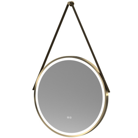 LQ712 Nuie Salana 600mm Brushed Brass Framed LED Mirror with Touch Sensor and Strap