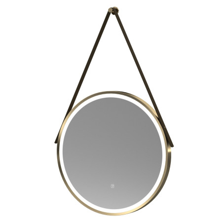 Nuie Salana 600mm Brushed Brass Framed LED Mirror with Touch Sensor and Strap