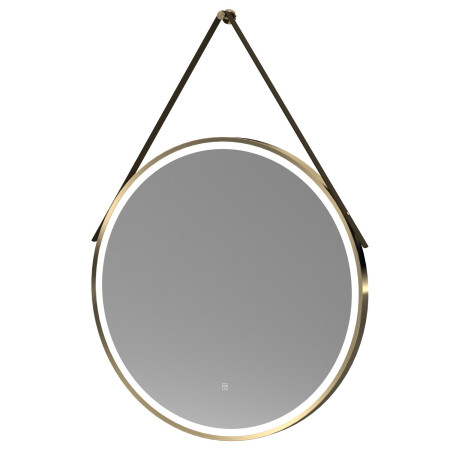 Nuie Salana 800mm Brushed Brass Framed LED Mirror with Touch Sensor and Strap