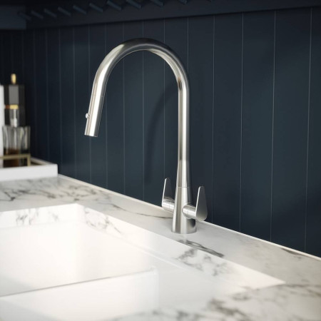 KSA305DL Nuie Samir Mono Dual Lever Kitchen Tap in Chrome (4)