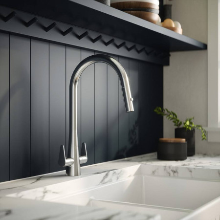KSA305DL Nuie Samir Mono Dual Lever Kitchen Tap in Chrome (3)