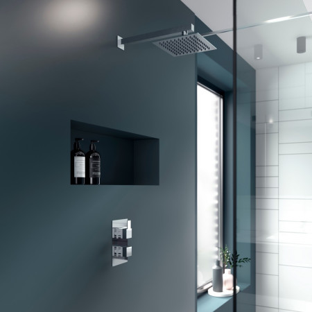 SANTW01 Nuie Sanford Chrome Twin Thermostatic Shower Valve Lifestyle