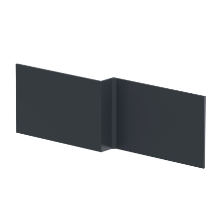 Nuie Satin Soft Black 1700mm L Shaped Shower Bath Front Panel
